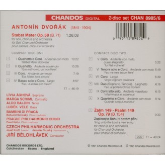 DVORAK - Belohlavek - Stabat Mater, pour soprano, contralto, ténor, bass..